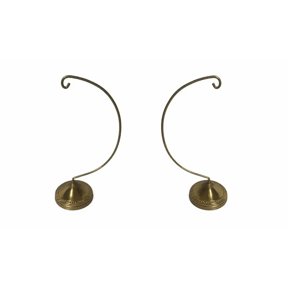 Vintage Pair of Brass Ornament Hangers Stand 6.5